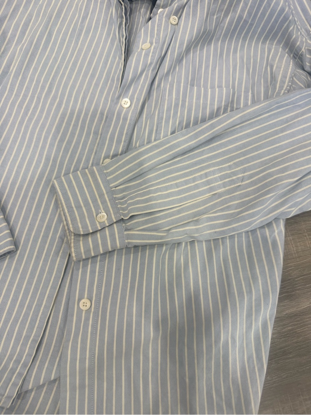 Prada Light Blue & White Striped Button-Down blouse. - Picture 5 of 5